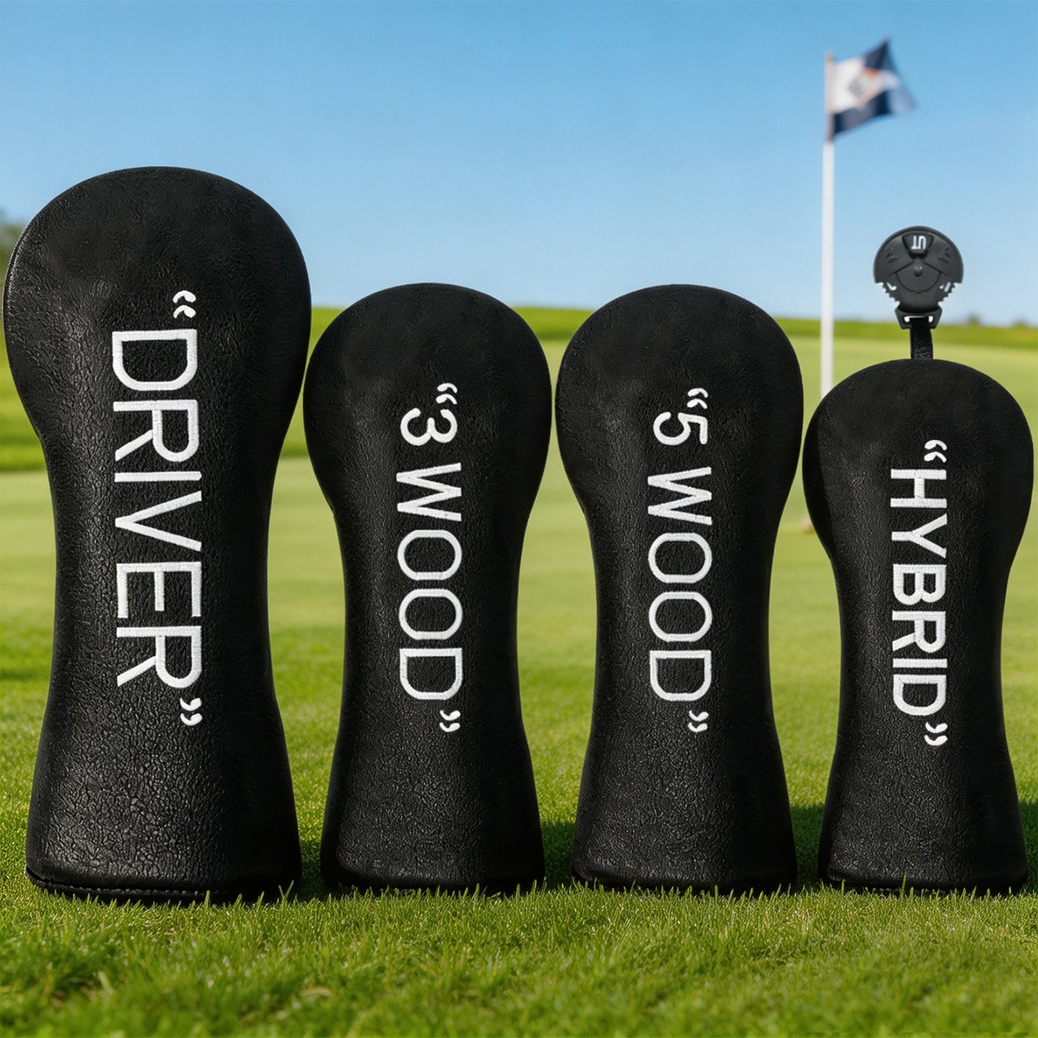 1pc/4pcs Letter Printed Golf Headcover, Golf Club Protector for Driver, Fairway, Hybrid, Portable Accessory for Outdoor Golf