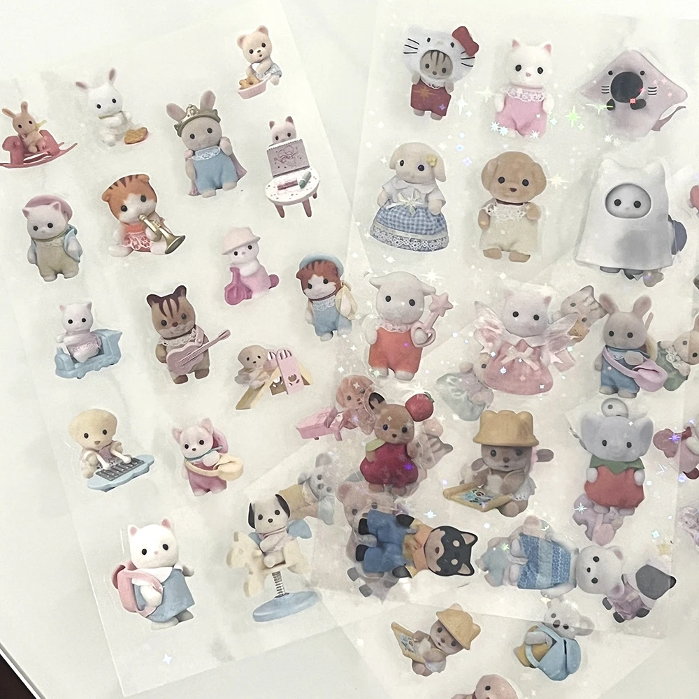 Sylvanian Mini Cartoon Adesivos kawaii à prova d\'água Pacote de acessórios de anime