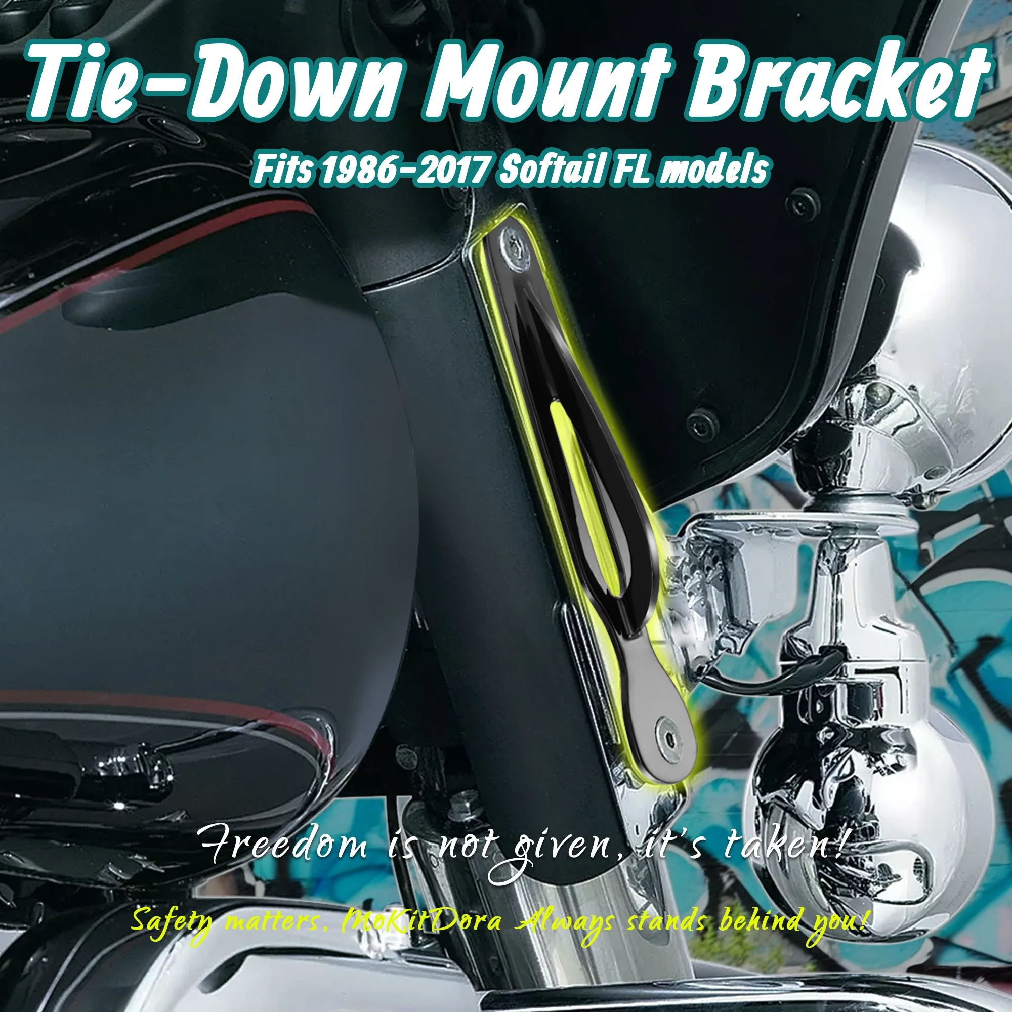 Softail Front Tie-Down Mount Bracket Kit for Harley Softail 1986-2017 Heritage Fat Boy Deluxe Springer Cross Bones Convertible