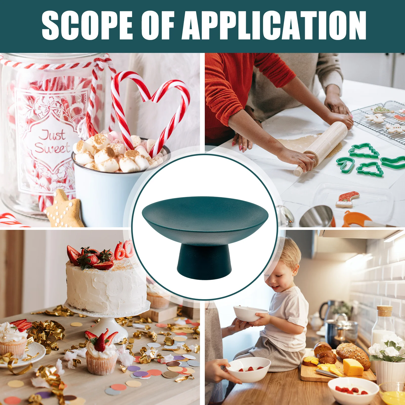 

Ceramic High-Footed Fruit Plate Vintage Decorative Snack Stand for Fruit Nuts Candy Serving Dish Home Kitchen Ceramic Food Bowl