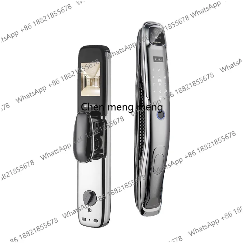 3D Smart Lock Fingerprint Face Recognition Automatic Intelligent Lock for Wood Includes Brushed Face Graffiti Cat's Eye Cloud
