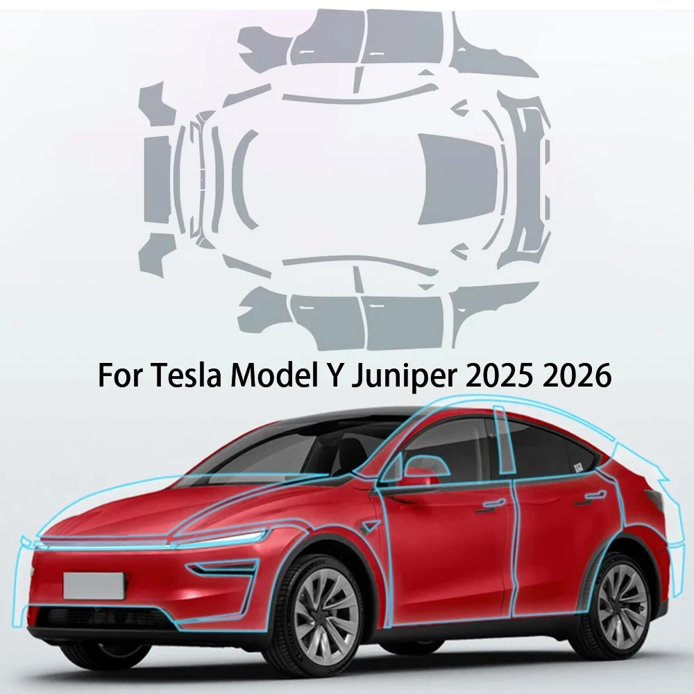 

Для Tesla Model Y Juniper 2025 2026, защитная пленка из ТПУ для краски, самовосстанавливающийся прозрачный бюстгальтер, предварительно вырезанный PPF кузов автомобиля, устойчивый к царапинам