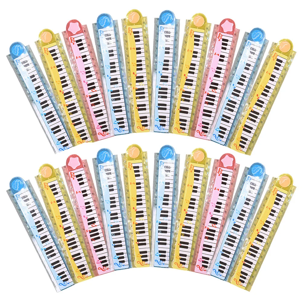 Piano Ruler 30cm Foldable Kids Cartoon Plastic Straight School Daily Use Children Accessory Reusable Thin Portable Geometry Tool