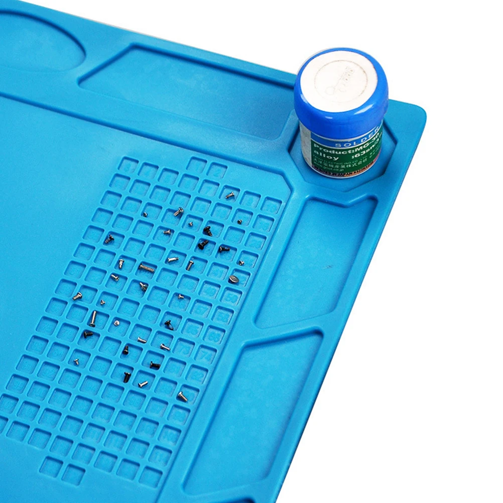

Premium Heat Insulation Silicone Repair Mat Pad For Soldering Iron Station Mobile Phone Computer Maintenance Platform Sky Blue