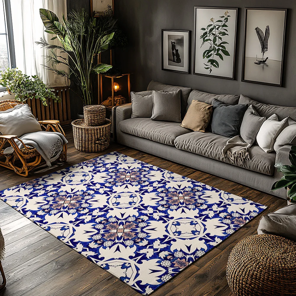 

Vintage Blue Floral Doormat Indoor Outdoor Rug Washable Entryway Mat Home Decor Farmhouse Welcome Mat Non Slip Floor Carpet