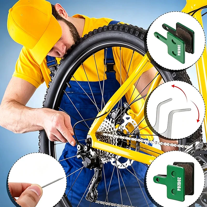 Bike Brake Pads, Ceramic fiber included Bicycle Disc Brake Pads 1.18x1.33in, Compatible with M355 M446 M315 M365,  TRP, MTB