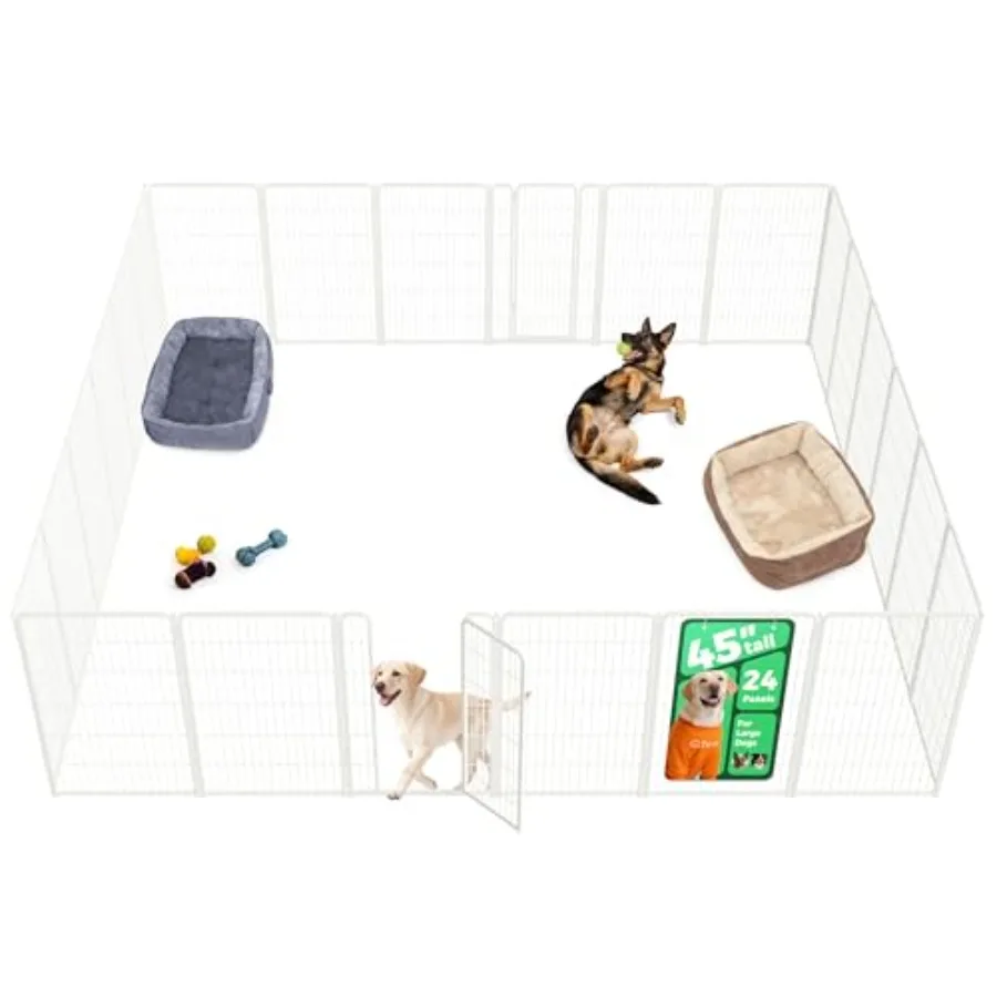 

Вольер для собак Homeplus Unleashed для дома - Безопасная и комфортная игровая зона, сверхпрочный, 45 дюймов, 24 панели, для средних и крупных собак