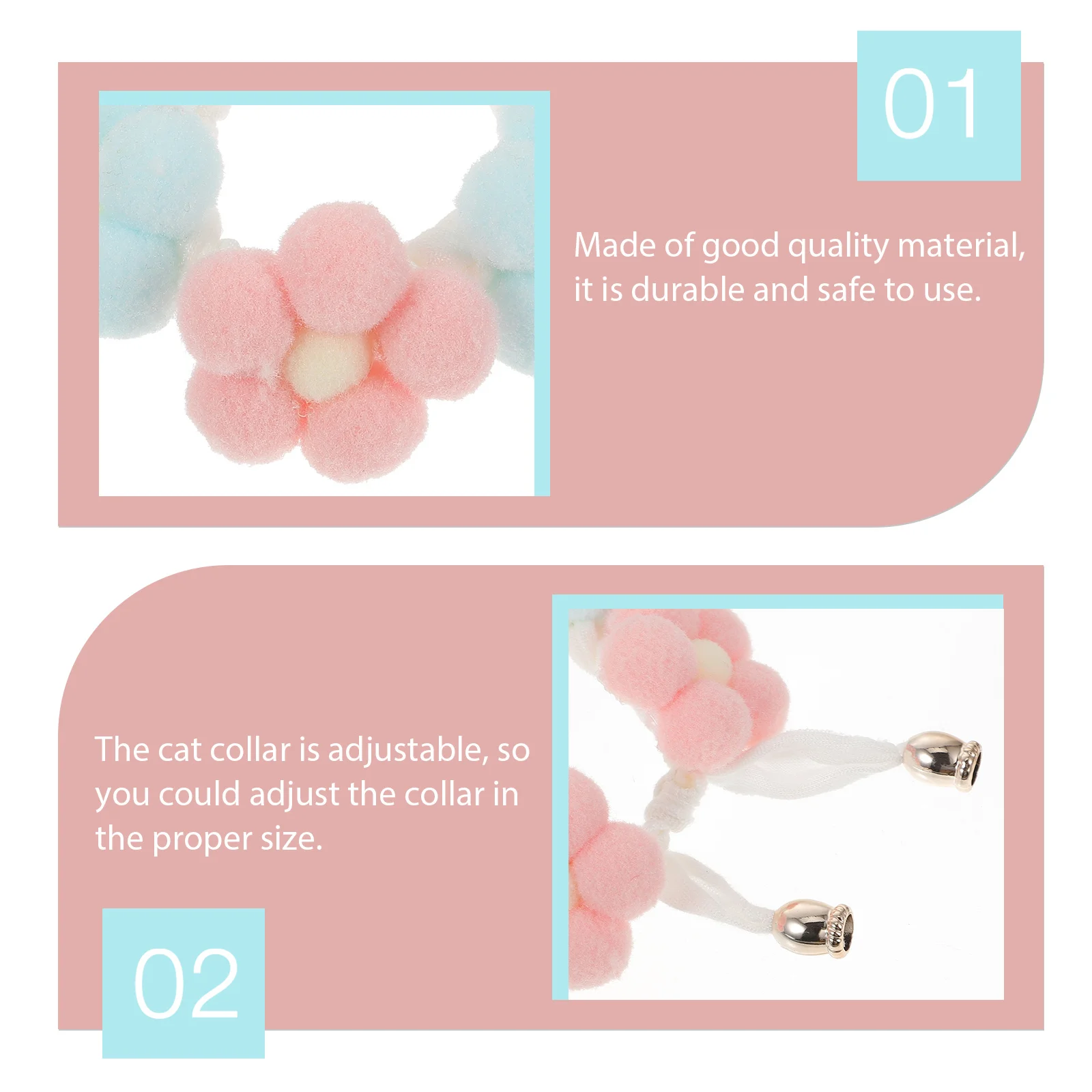 

Adjustable Hand Knitted Cat Collar Flower Shape Soft Pet Neck Ring for Small Animals Stylish Pet Fashion Accessory Decorative