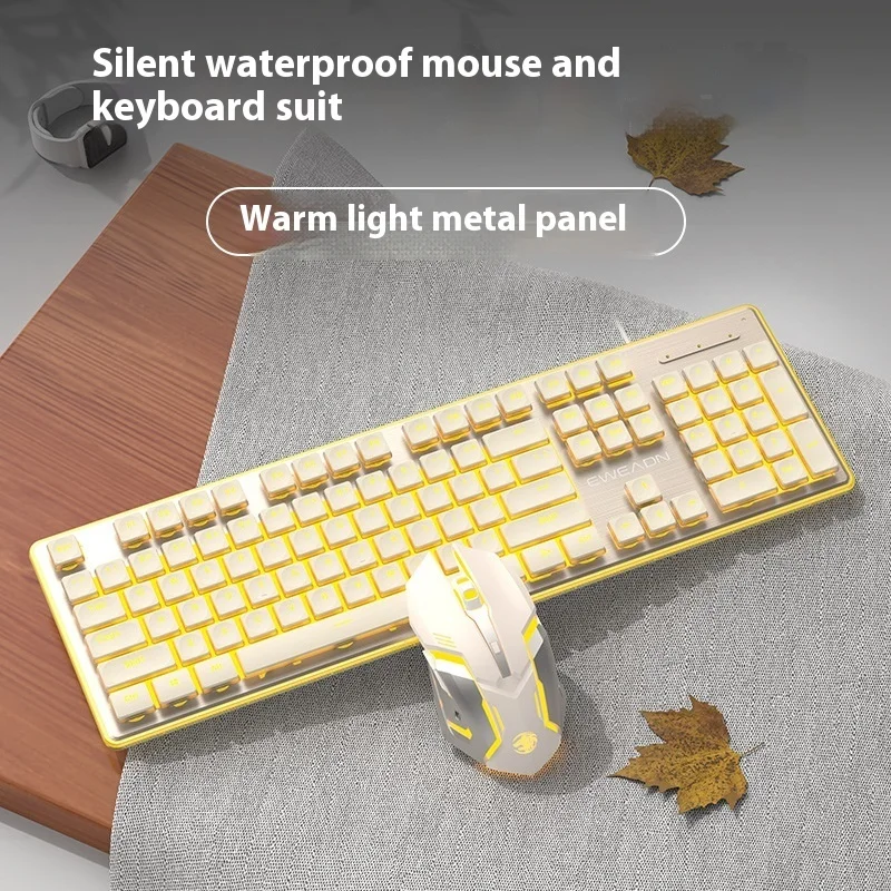 

Former Walker 2.4g Steampunk Mechanical Keyboard And Mouse Combination Laptop Universal Wireless Silent Backlight Waterproof