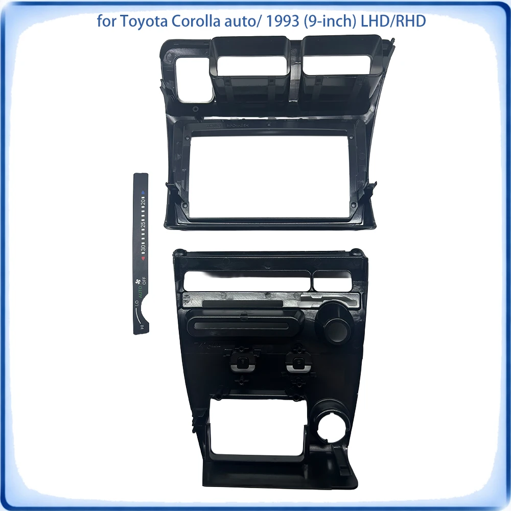 Car Radio Fascia Frame For Toyota Corolla E100 1993 9 inch Auto LHD/RHD Stereo Panel Wiring Harness