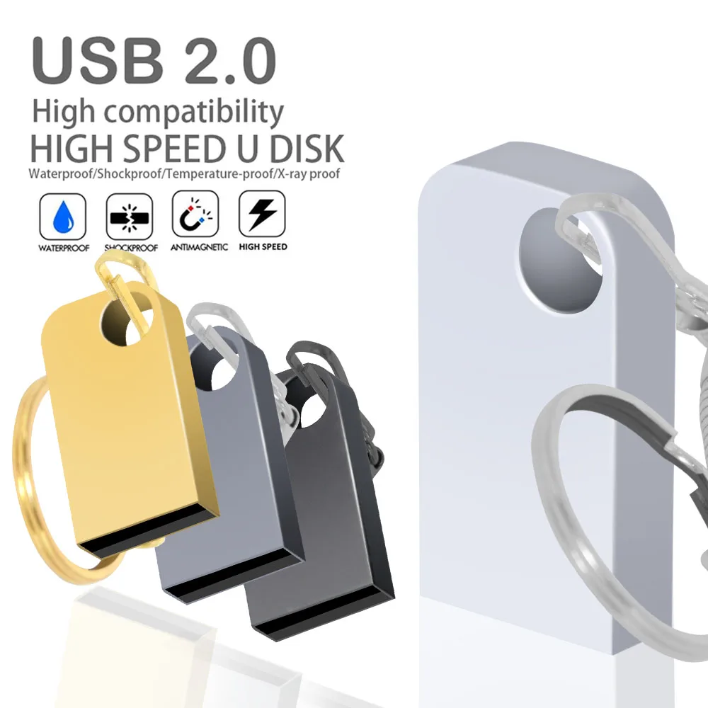 미니 U 디스크 USB 메모리, 4GB 8GB 플래시 드라이브, 금속 휴대용 USB 2.0 C 타입 고속 방수 펜 드라이브 스틱, 50 개/로트