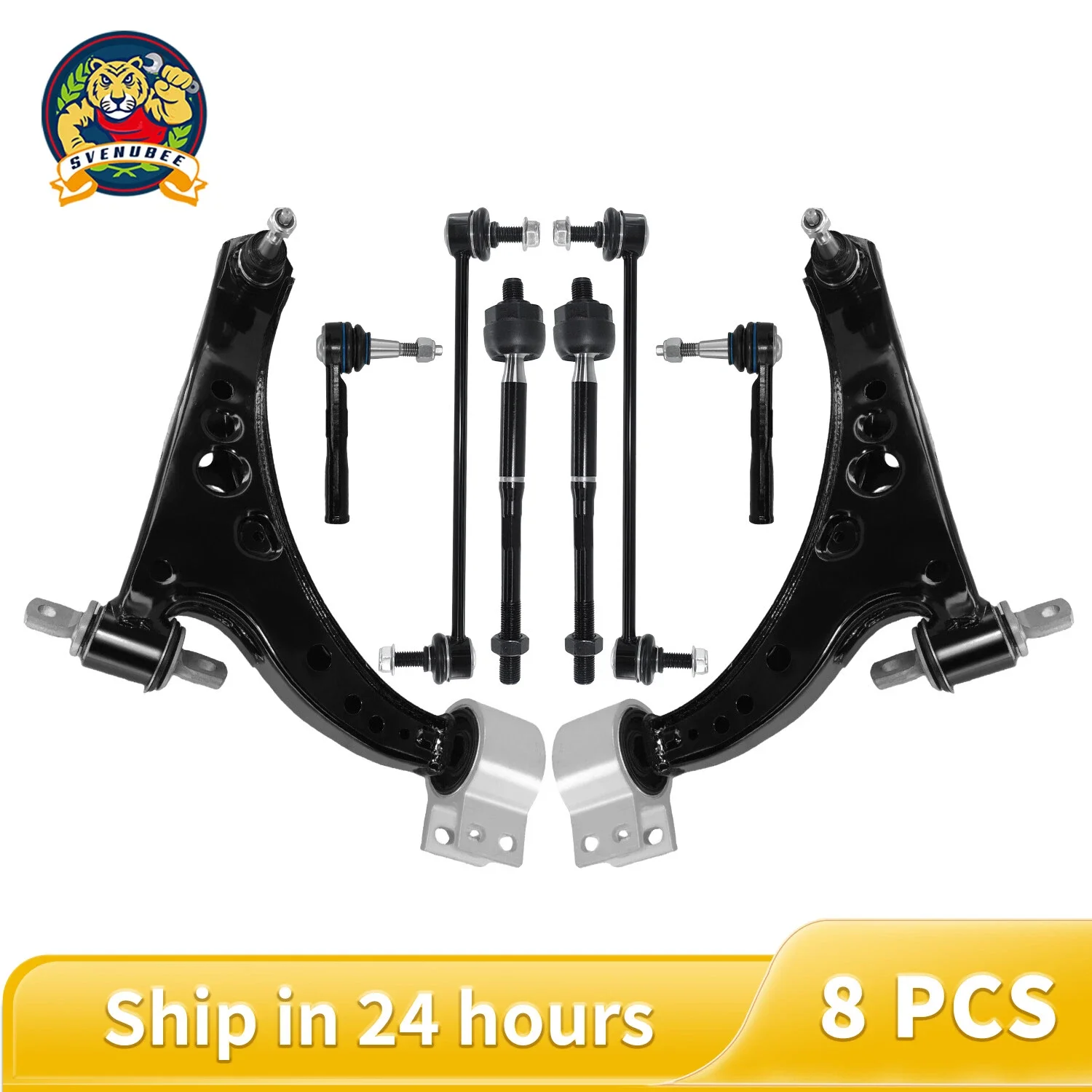 

Svenubee Front Steering & Suspension Control Arms Tie Rods Sway Bar Links Kit for Chevrolet Cruze Volt 2016-2019