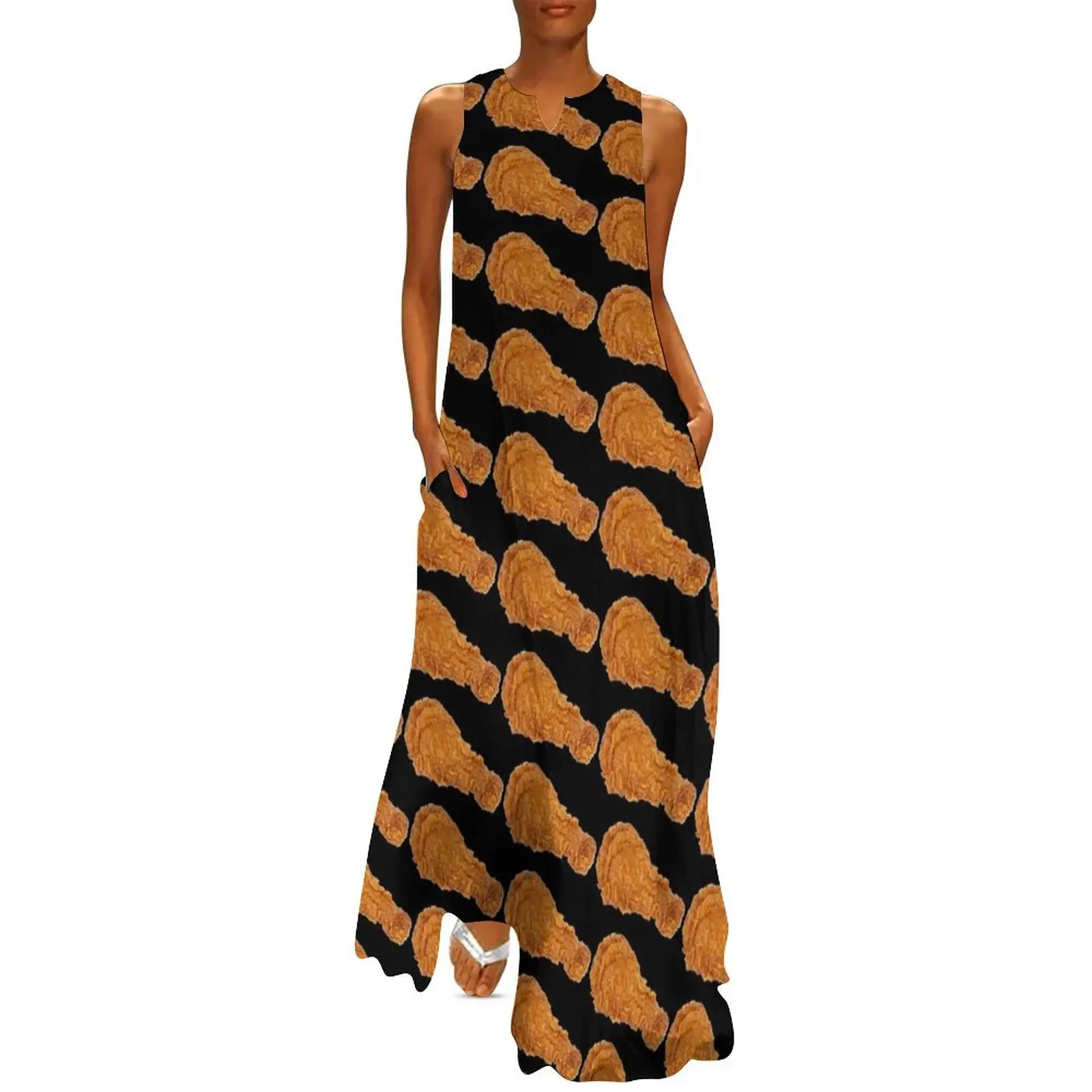 Fried Chicken meme Long Dress Dresses Summer dresses for women dresses for woman summer outfits for women 2025 Dress