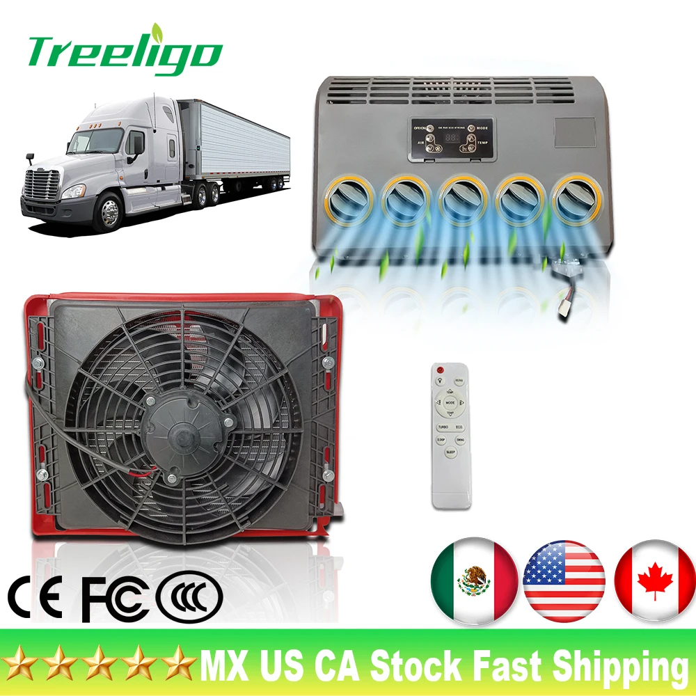 

Treeligo Low Noise 24V Electric Truck Camper Van Air Conditioner Automotive Split Air Conditioner AC Unit For Truck RV Van AC