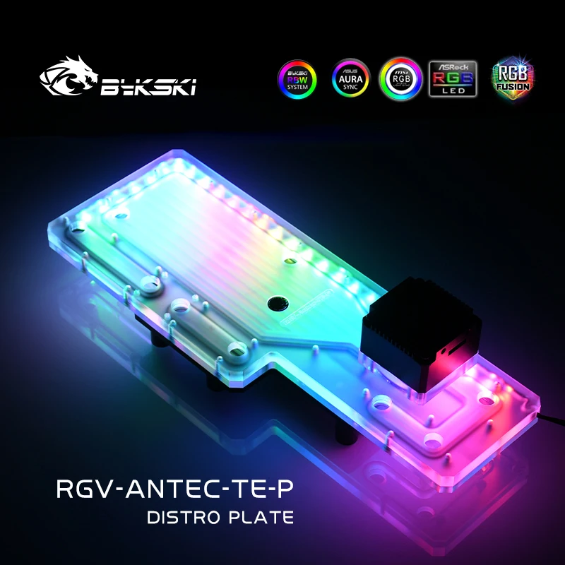 Imagem -04 - Bykski-rgb-antec-te-p Waterway Boards Placa Distro para Antec Torque Case Iluminação Rbw 5v Intel Cpu Water Block