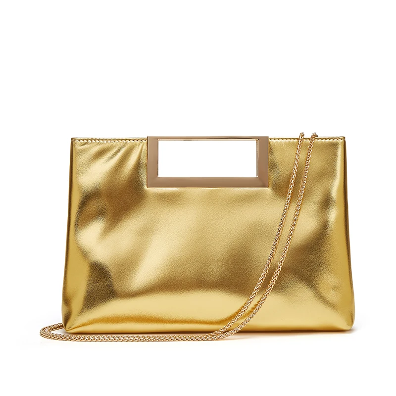 

Ladies' handbag, PU material, luxury golden detachable chain strap, single shoulder bag with a small pocket inside, makeup bag.