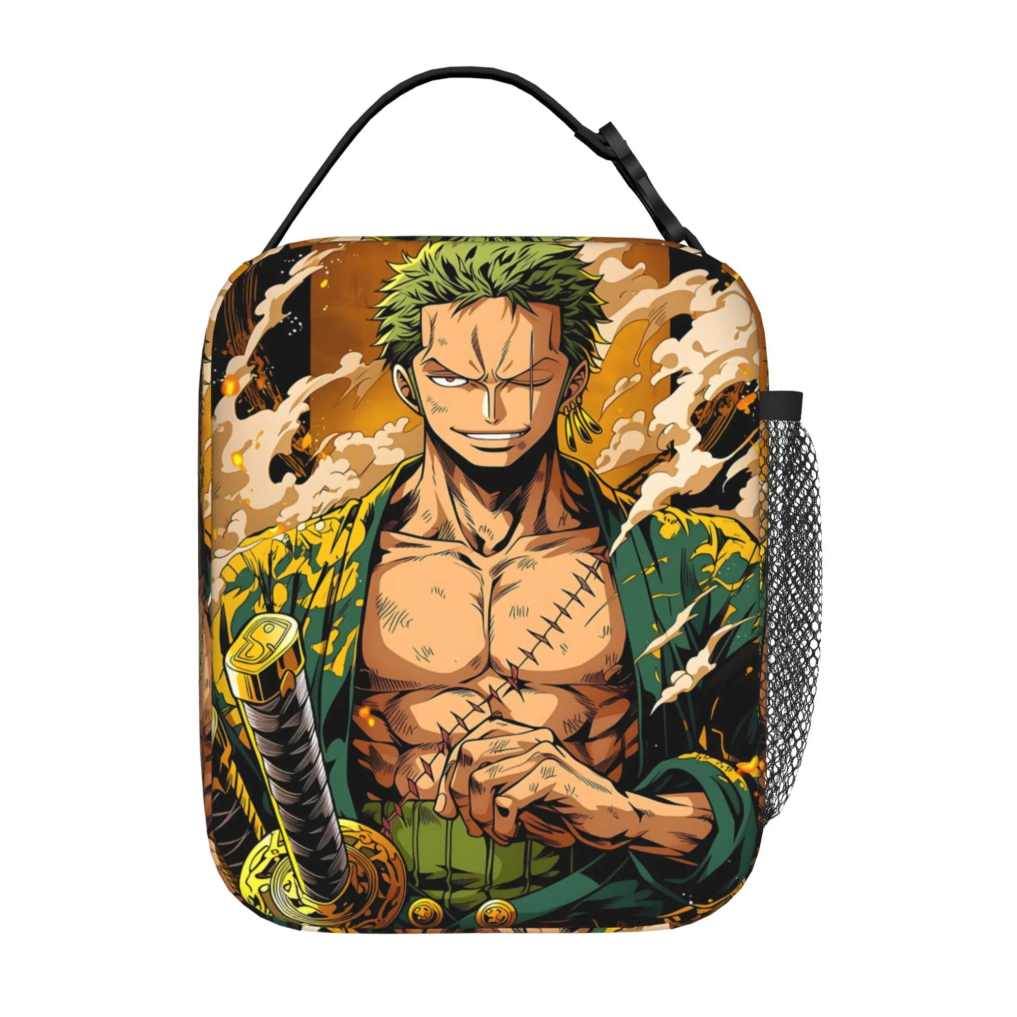 One Piece Anime Zoro Insulated Lunch Bag Insulation Bento Pack Rice Bag  bolsa Student Bento Lunch Handbag Insulation