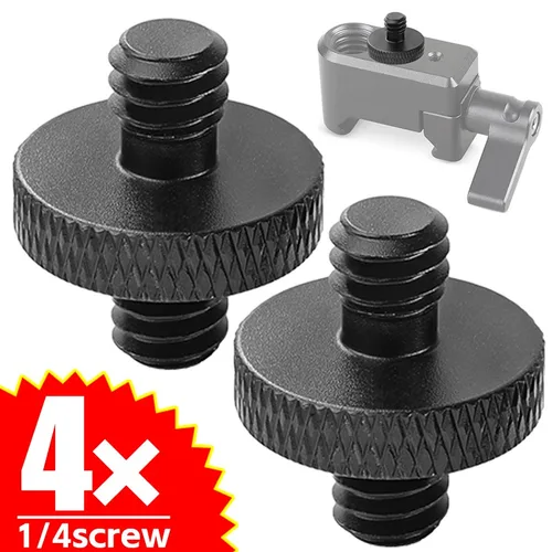 Imagen 1 del producto Tornillo adaptador macho doble de 1/4 "", adaptadores de trípode roscados, tornillo de montaje de trípode, tornillos de conector de liberación rápida para adaptador de micrófono de cámara