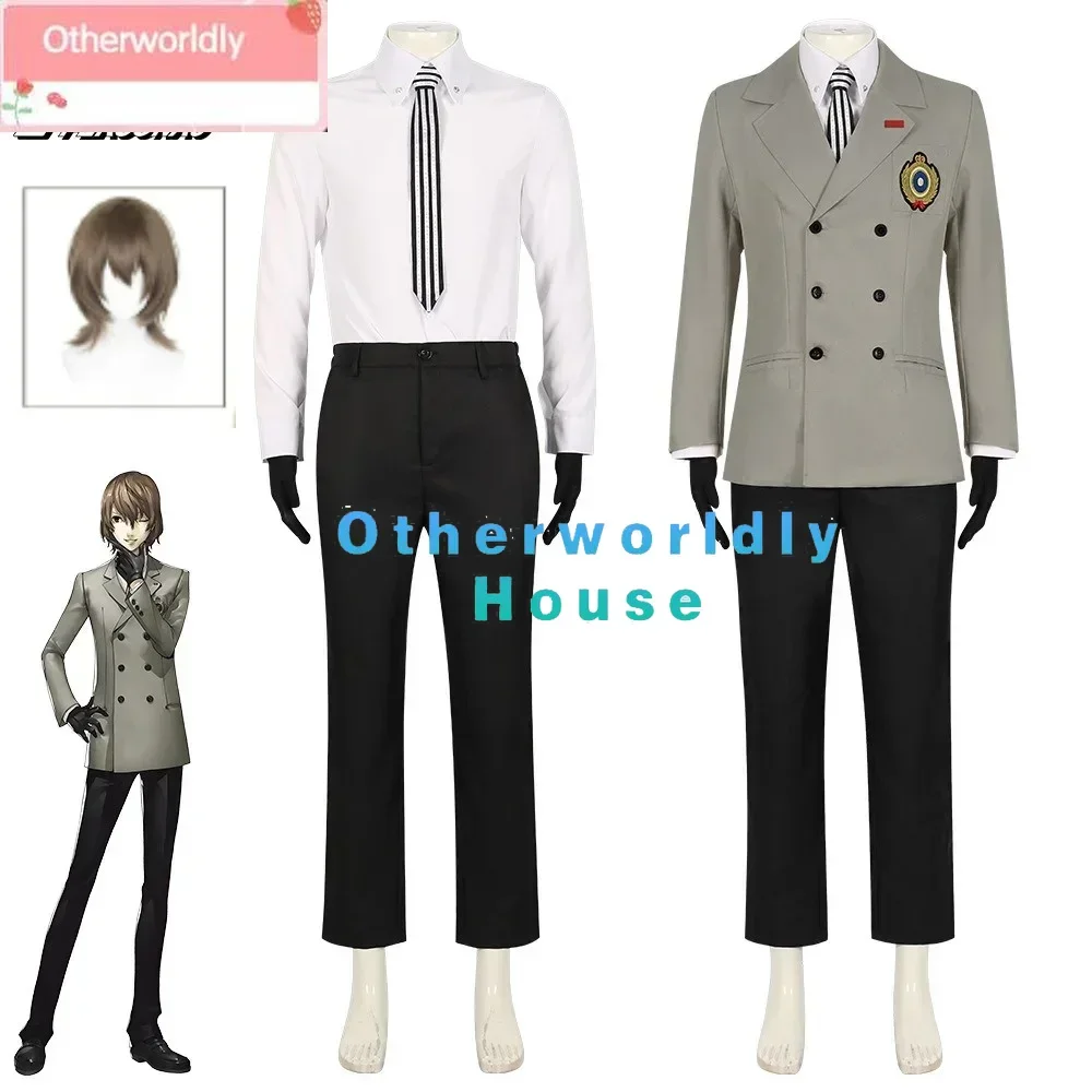 

Anime Persona 5 P5 Goro Akechi School Uniform Suit Crow Cosplay Costume Outfit Shirt School Uniforms Suits for Boy Adult