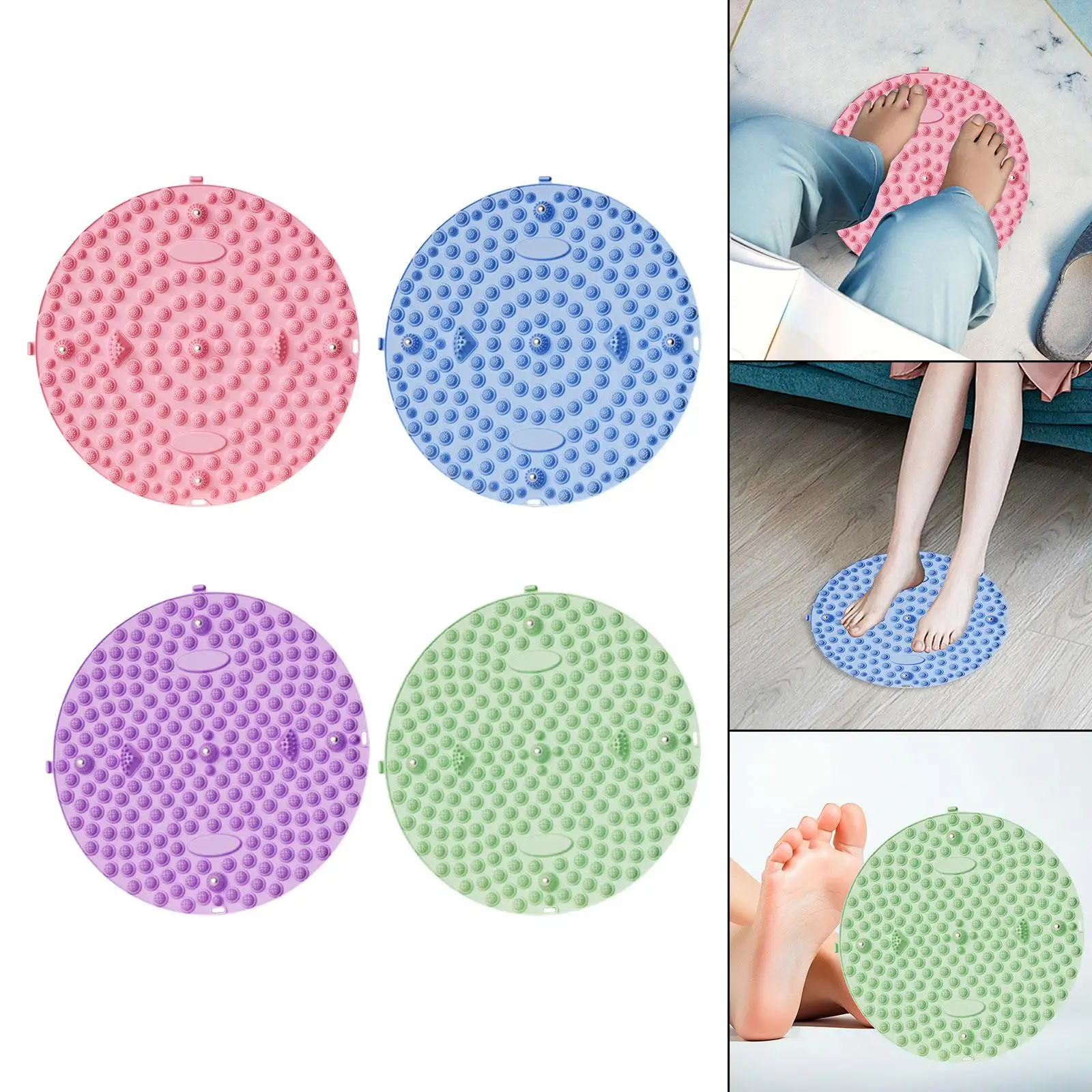 Foot Massager Mat 13.78inch Dia Stand up Pad for Home Worker Long Sitting