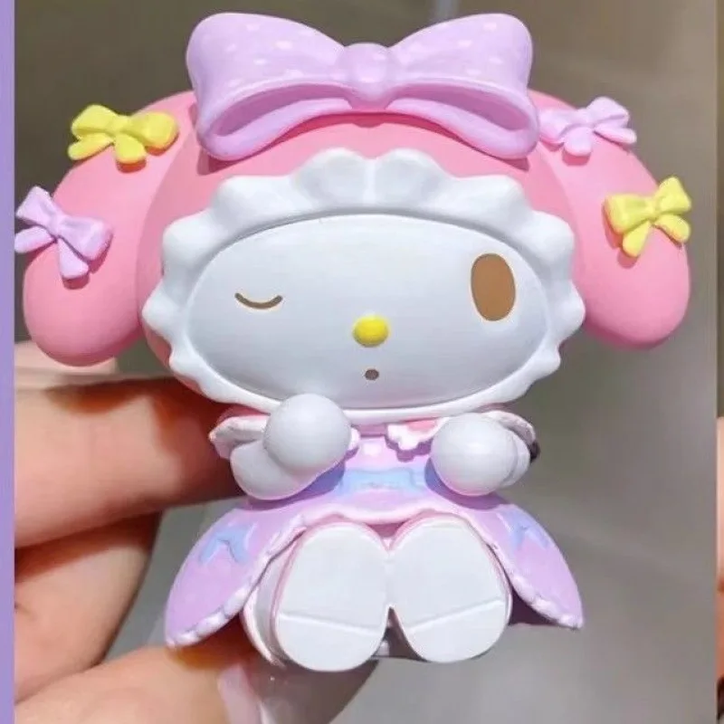 Sanrio ma mélodie thé fête boîte aveugle marée jouer pièce d'affichage mélodie cravate mignon bureau faire cadeau décoration Collection