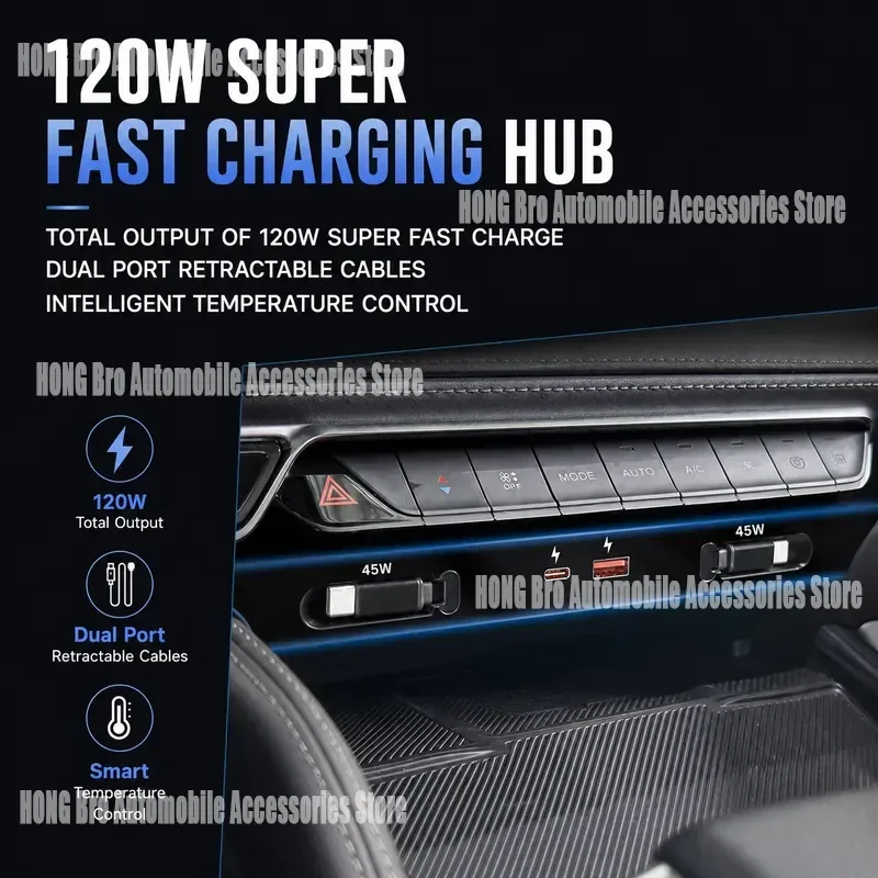 For Geely Xingyue L Car Docking Station Cigarette Lighter Super Fast Charger for Apple Android Interior Modification