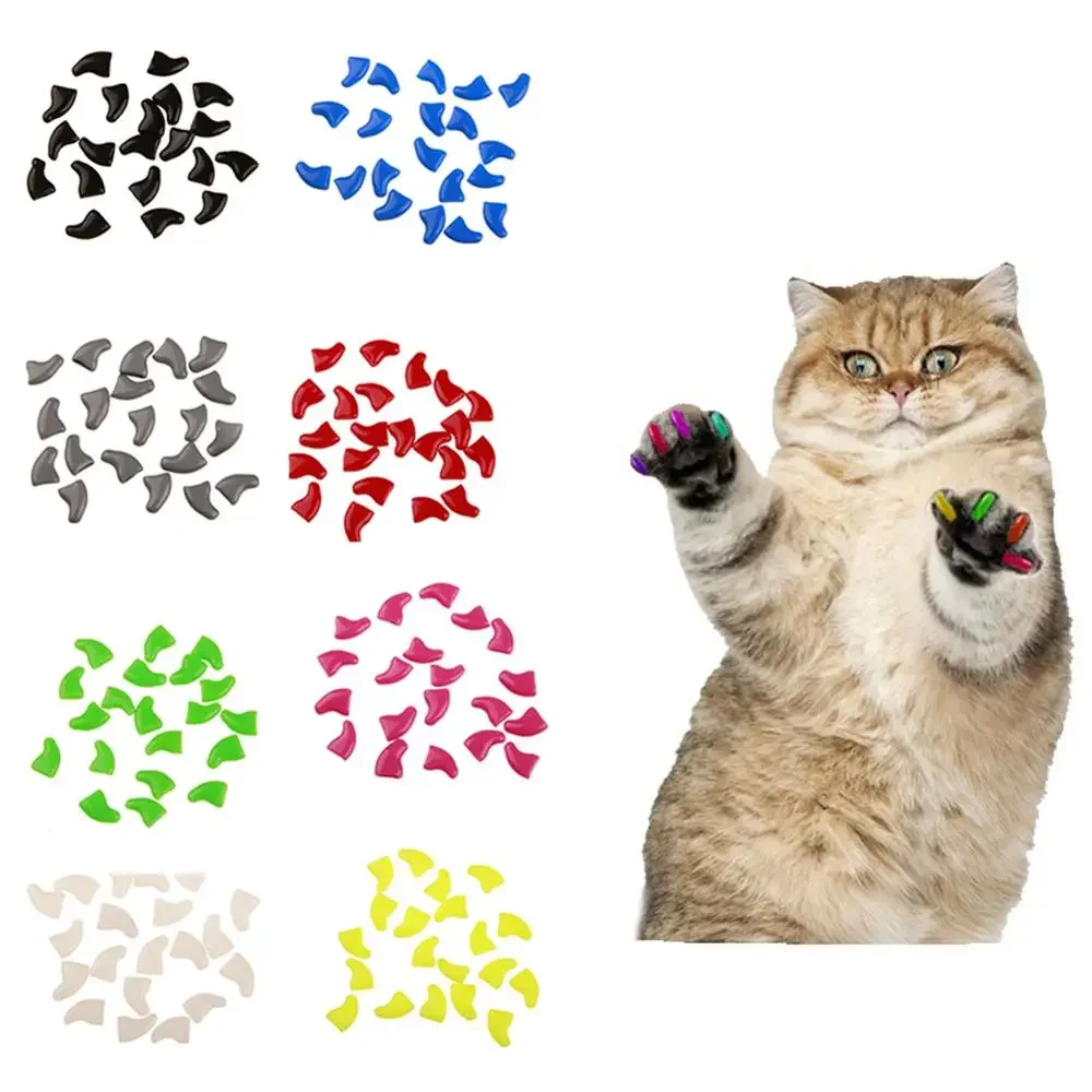 20Pcs Silicone Cat And Dog Anti-Scratch Anti-Scratch Nail Cover Pet Nail Cover Cat And Dog Nail Cover Pet Supplies