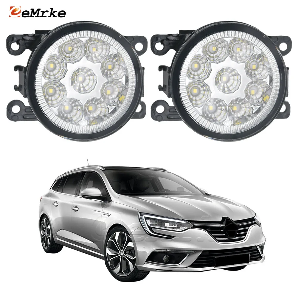 

EEMRKE 2-PCS Car 9 Led Fog Lights Assembly for Renault Megane IV 4 K9A/M/N 2016 2017 2018 2019 H11 Daytime Running Lamp PTF DRL