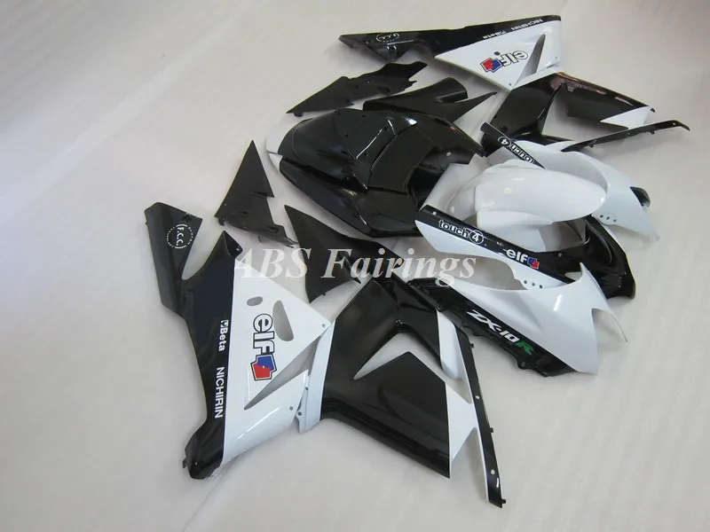 4 regali nuovo Kit carene moto intere ABS adatto per Kawasaki ZX-10R 2004 2005 04 05 Set carrozzeria personalizzato nero bianco