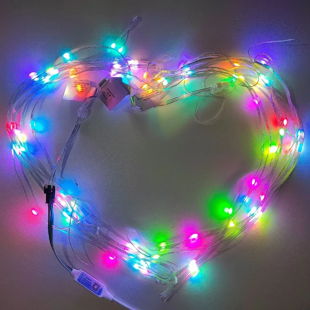 5M 2812 Rgb Pixel Led String Licht Dc5/12V Adresseerbare Individueel Sprookjesachtig Licht Voor Vakantie Bruiloft Feest Kerst Decor Lamp