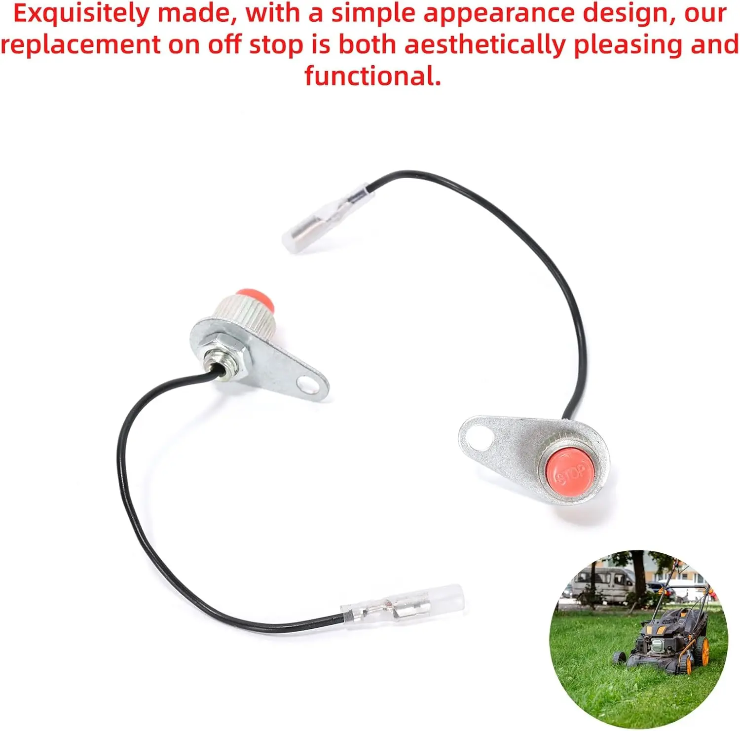 Ruimou 4pcs Trimmer Kill Switch Stop Button for Lawn Mower Parts On Off