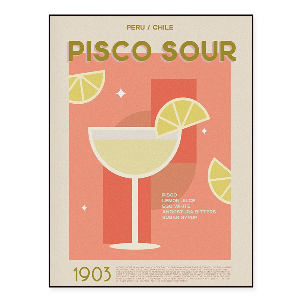 Molho picante argentino, impressão de arte pisco azedo, pôster vintage de decoração de cozinha moderna, arte de parede