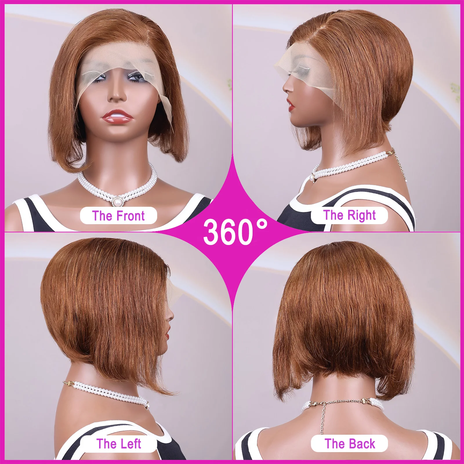 # 4 الشوكولاته براون عابث قطع الباروكات شعر الإنسان مستقيم 13x4 الدانتيل شعر مستعار أمامي قصير بوب شعر مستعار شعر الإنسان 99J بورجوندي # 27 شقراء عسلي