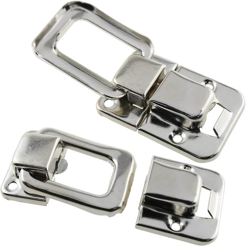 4 Stück Retro-Box-Haspeln, Kippschloss-Verriegelung, Fänge für Schmuckschatulle, gewöhnliche Box, Geschenkbox, Holzkiste, Silber oder Bronze, 38 x 25 mm