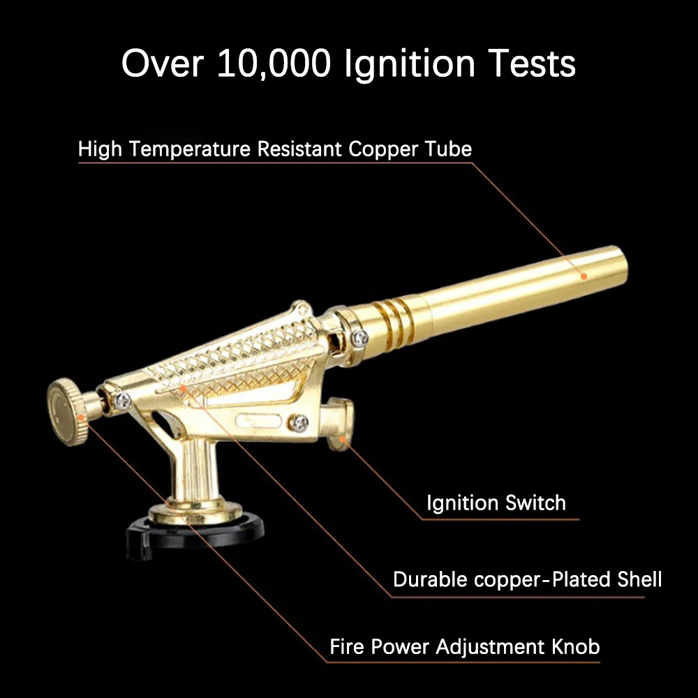 1300 ℃ obor BBQ butana diperpanjang tabung tembaga, obor api propana tembaga perak, alat solder, obor Gas peleburan logam