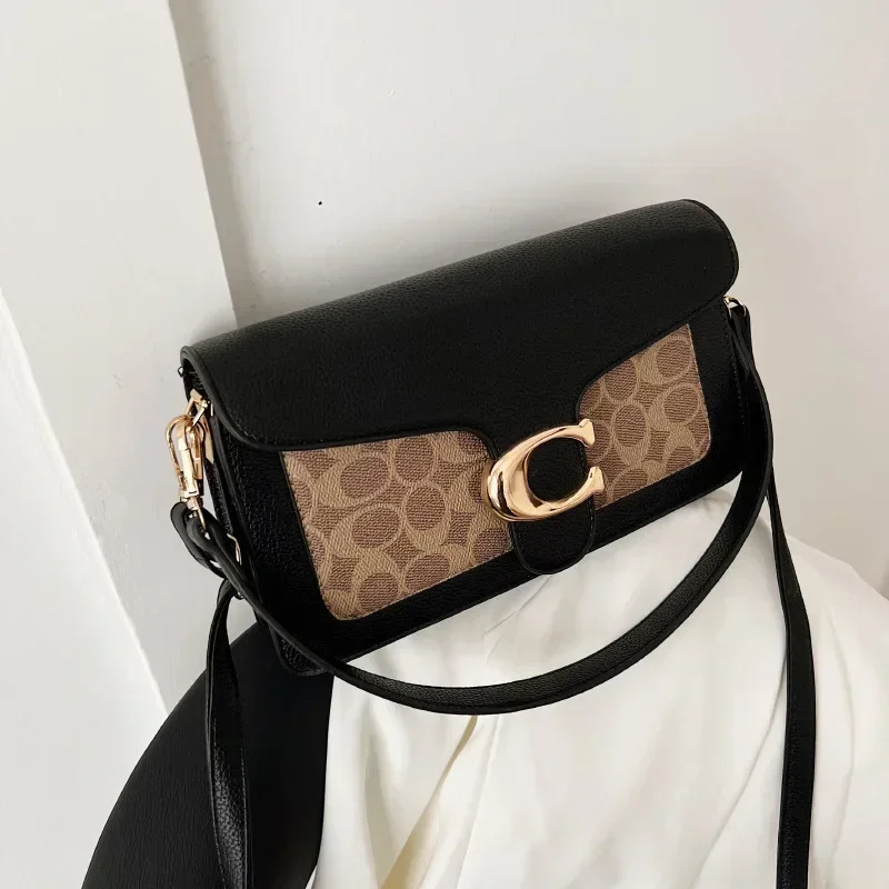 

2025 Новая женская модная маленькая квадратная сумка контрастного цвета, простая, стильная, универсальная, практичная