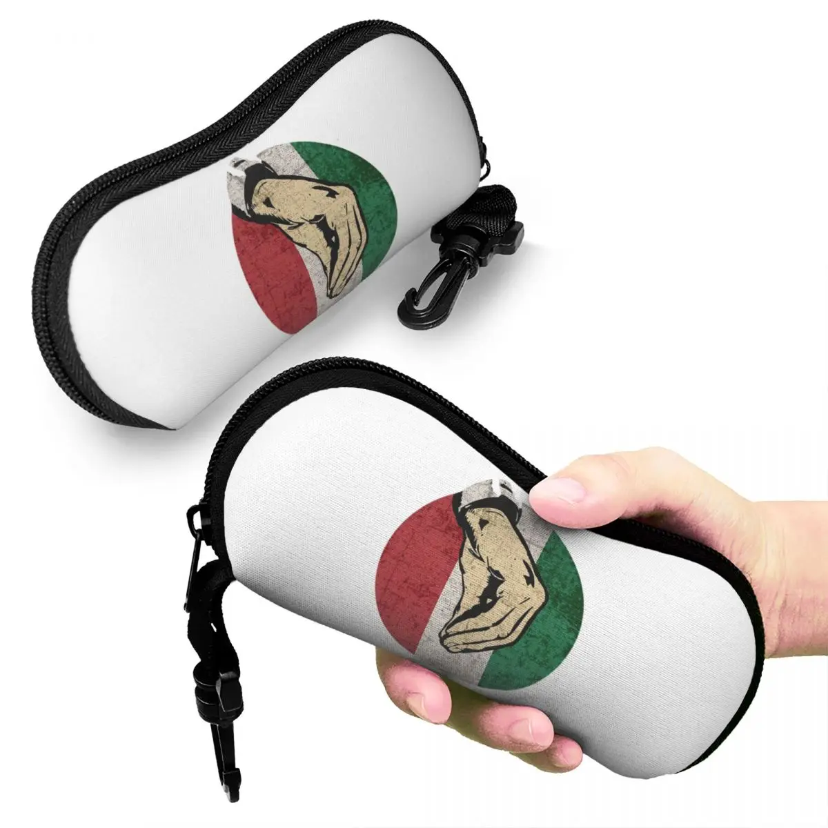 

Italian Hand Gesture Sing Language Shell Glasses Case Protective Sunglasses Box Women Men Soft Eyeglass Bag Pouch