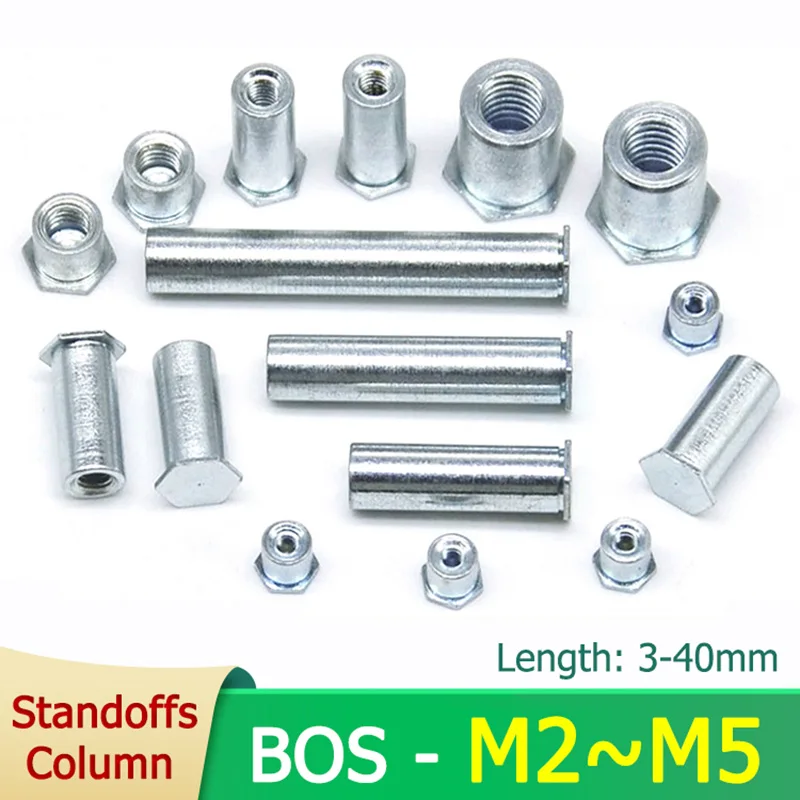 

20/25pcs M2 M2.5 M3 M4 M5 Standoffs Column Carbon Steel Zinc Plated Length 3-40mm Female Thread Pressing Plate Isolation Column