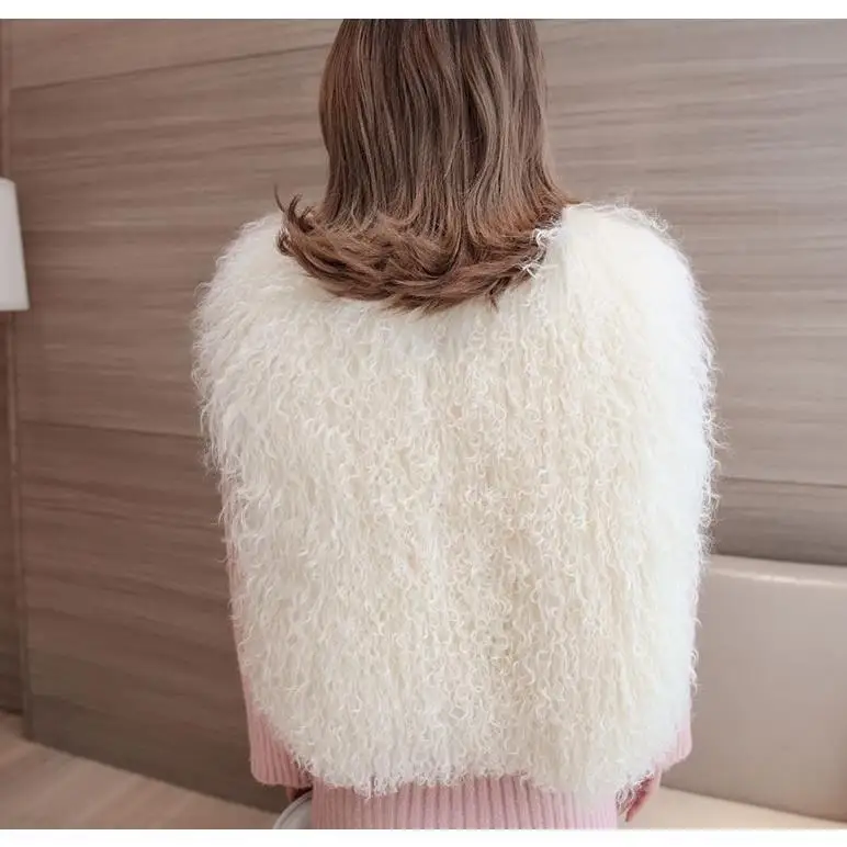 Autumn and Winter New Imitation Lamb Wool Beach Wool Women\'s Fur Vest Short Coat Fashion Waistcoat