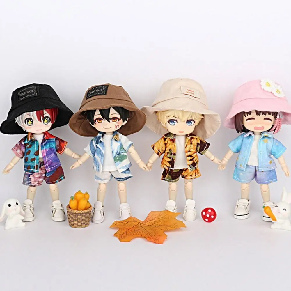 

Hawaiian Style Ob11 Doll Clothes Seaside Resort Suit Handmade Doll T-shirt Tops Dress Up Casual Wear Doll Beachwear Suit