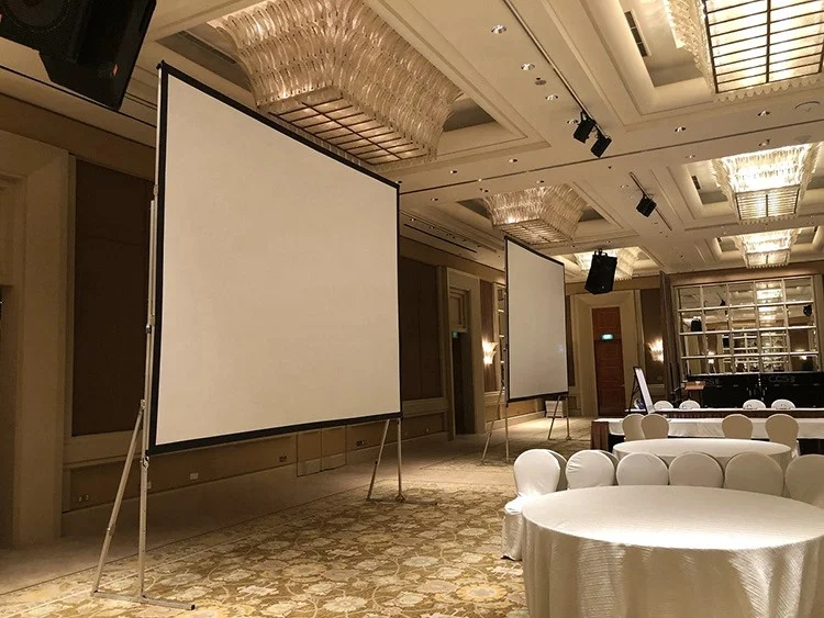 Foldable High Quality 200 Inches Fast Fold Screen Rear and Front Projection Screen with Dress Kits for Outdoor Travel