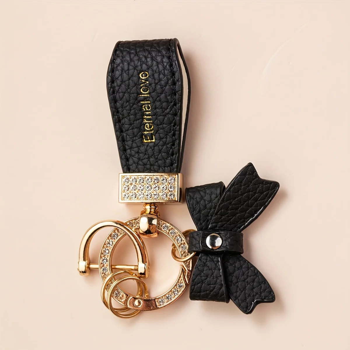 1pc Bowknot Car Keychain, Creative Exquisite Hand Rope Pendant, Cartoon Book Bag Lock Ring for Women