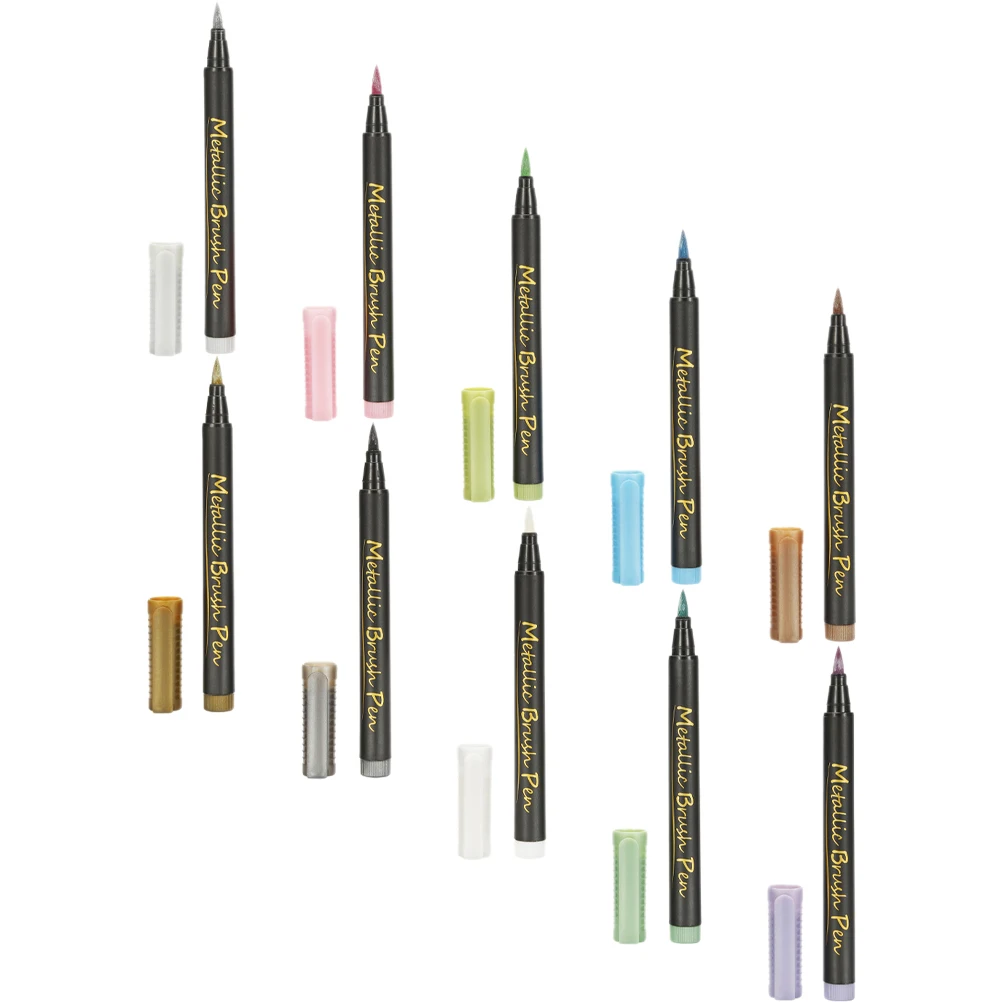 

10 Pcs Colored Markers Paint Pen Ink Metallic Pens for Coloring Portable Permanent Colorful