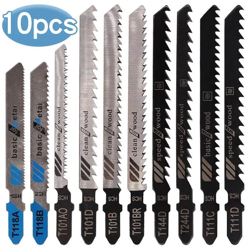 10Pcs  Metal Fine Tooth Scroll Saw Blades for Aluminum Woodworking - Blade Combo Kit