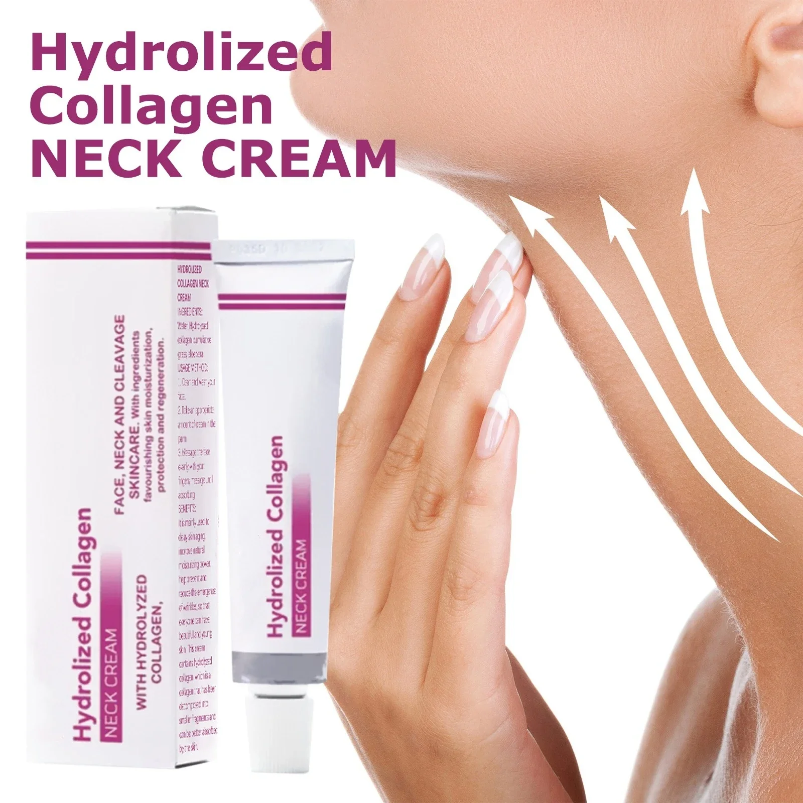 Hydrolyzed kolagen krk krém obličej liftingový zpevňující zesvětlující řádky péče pleťová voda moisturizer krk omlazení krém 40g