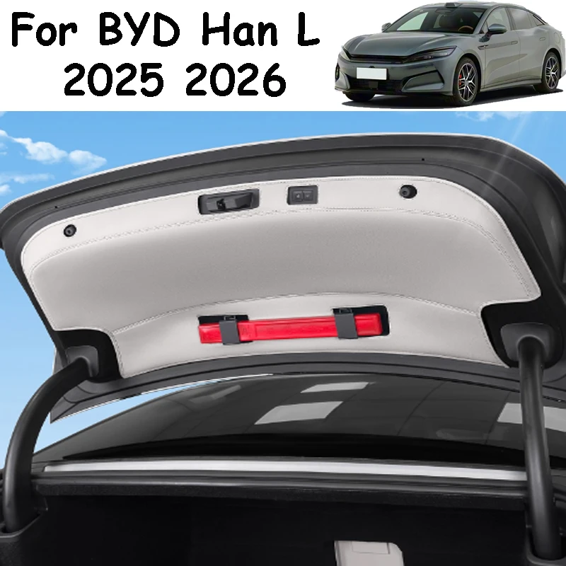 

For BYD Han L 2025 2026 Car Rear Trunk Door Protective Pad Leather Anti Collision Decoration Interior Protection Accessories