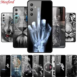 Tempered Glass Case For Samsung Galaxy A55 5G Glass Case Hard Back Cover Soft Bumper For Samsung A55 Case A 55 Phone Cover Coque