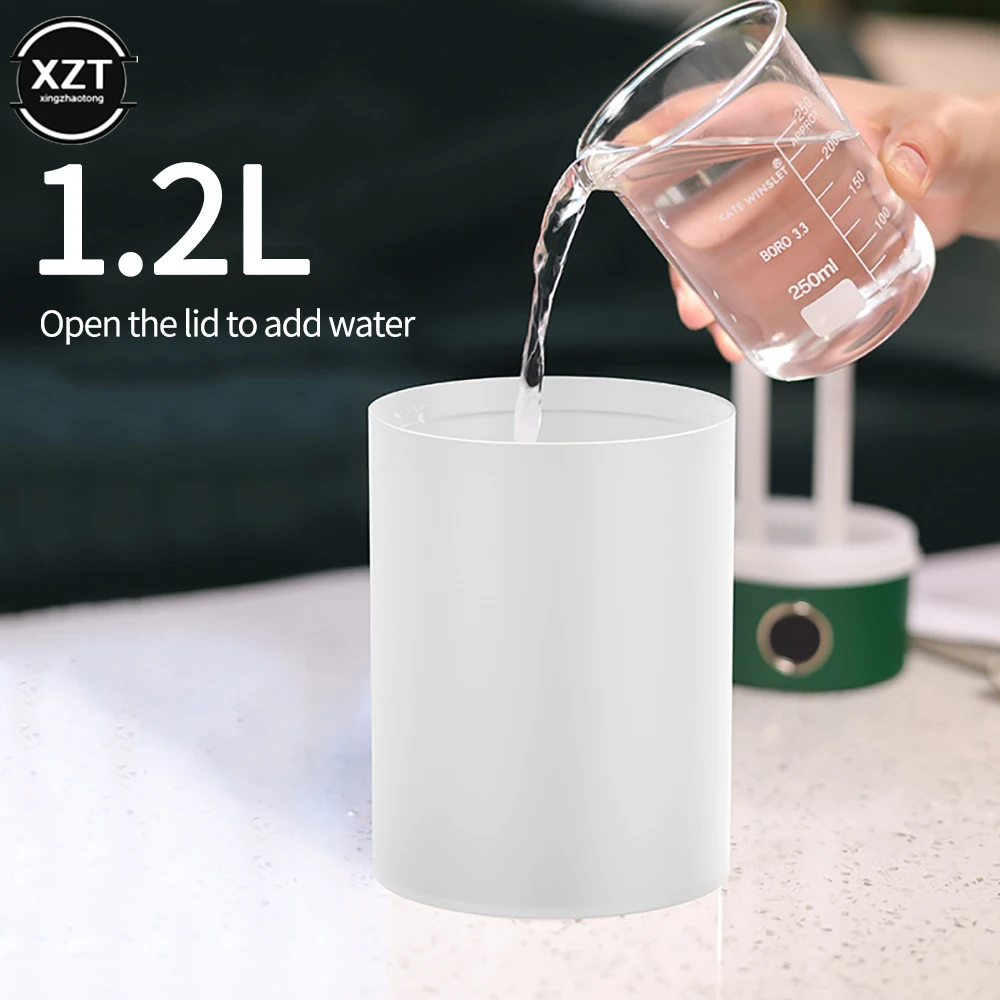 New USB Large Capacity Humidifier 1.2L Dual-nozzle Air Humidifier with LCD Ultrasonic Essential Oil Aromatic Diffuser Humidifier