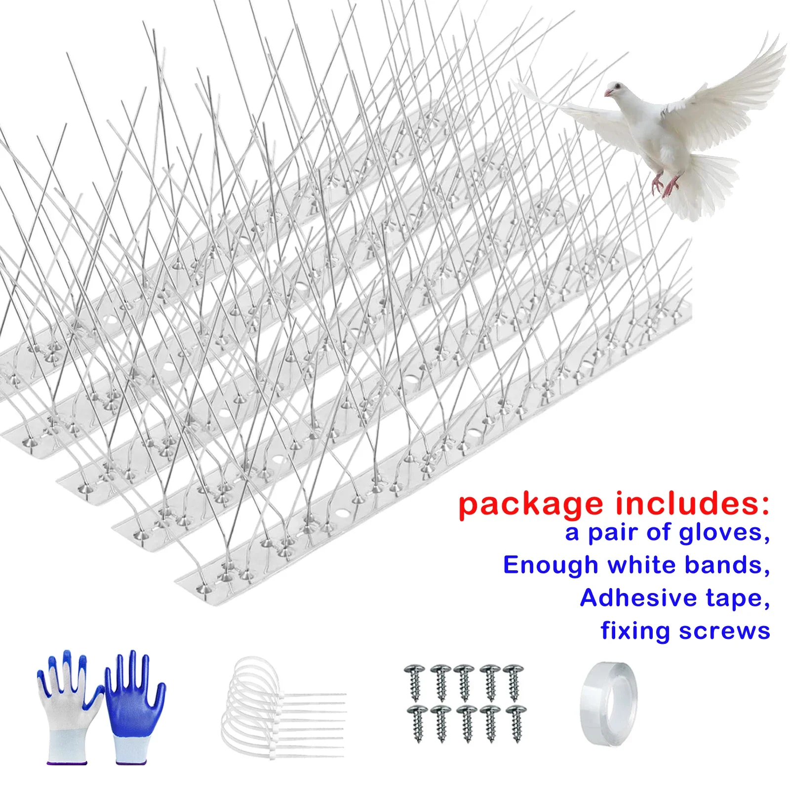 Bird Spike for Pigeons 10 Pack Bird Spikes 33cm Fence Animal Deterrent Bird Repellent Set Pigeon Spikes for Roofs and Windows