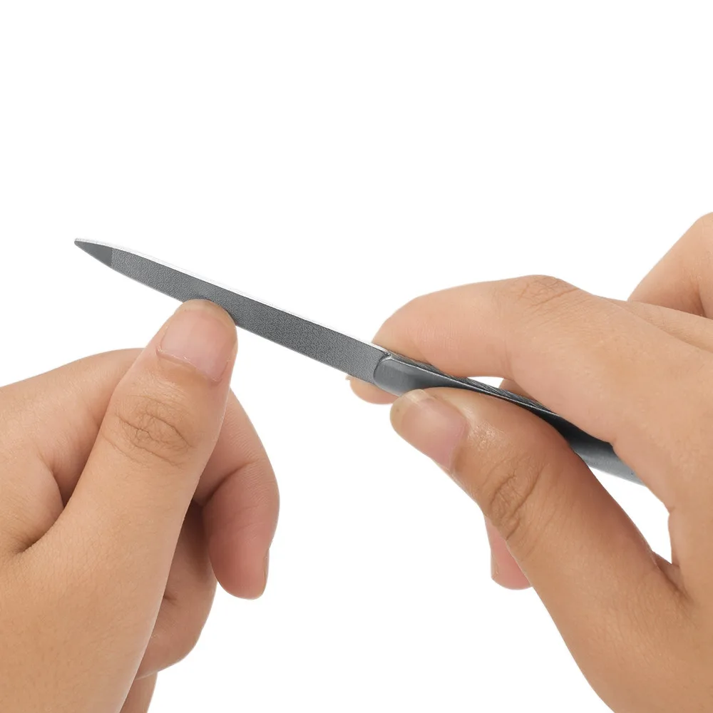 1pc Lime A Ongle Nail Filer lixa De Unha Double-sided Concave Convex Nail File Pilnik With Non-slip Handle Manicure Tool